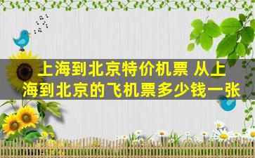 上海到北京特价机票 从上海到北京的飞机票*一张